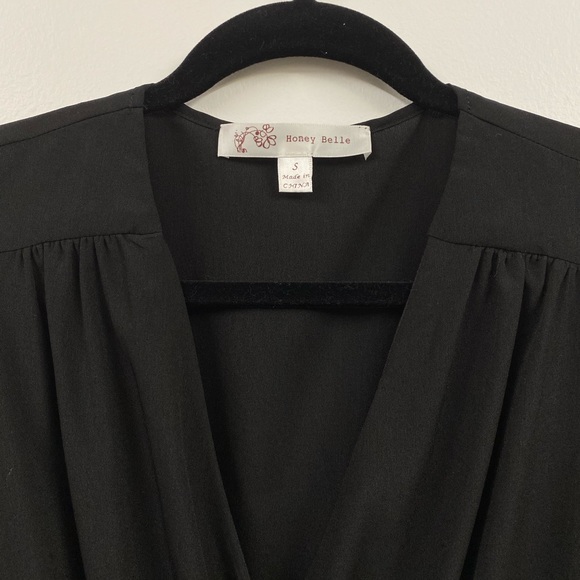 HONEY BELLE I Black Long Sleeve Cocktail Dress S - Picture 2 of 4